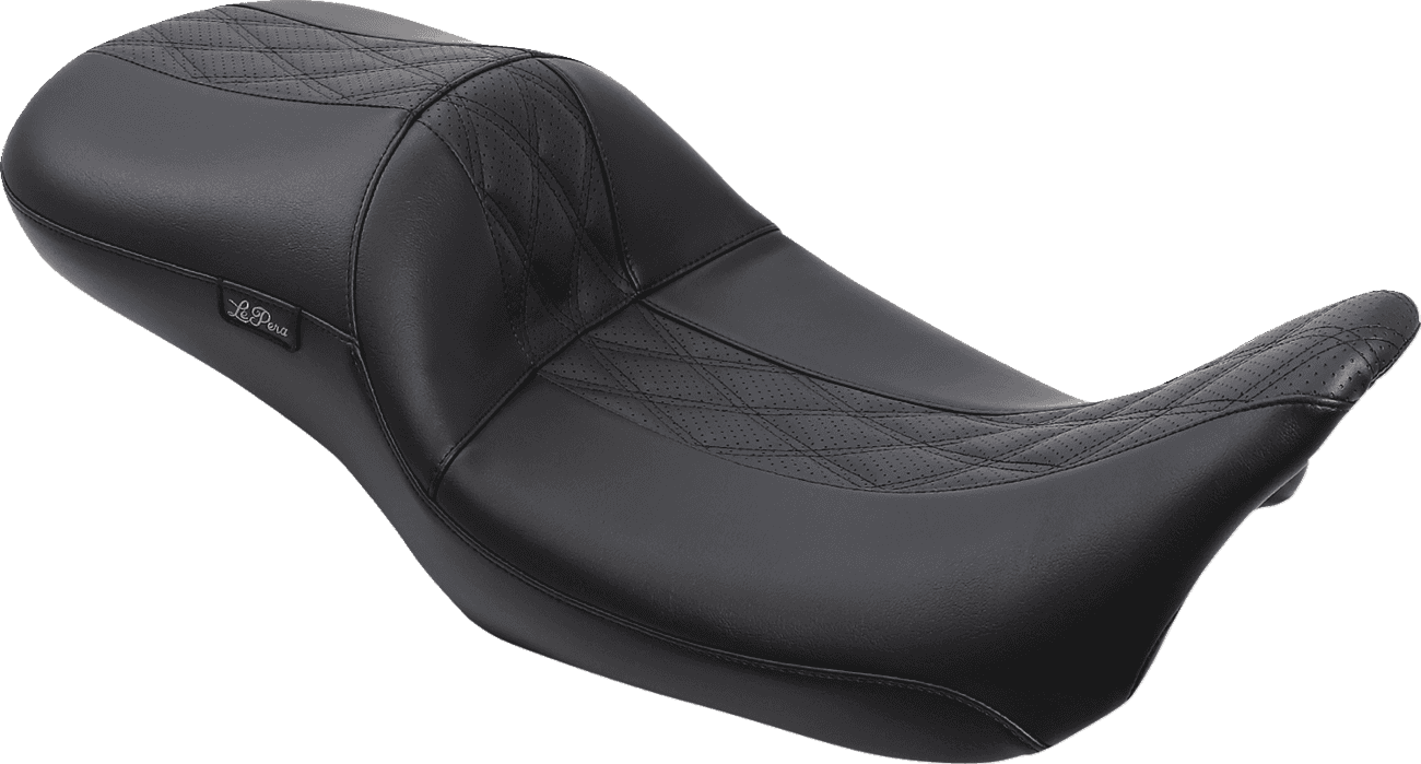 LE PERA 0801-1213 Maverick Daddy Long Legs Seat - Black w/ Black HR Inlay - Double Diamond - FL '08-'23