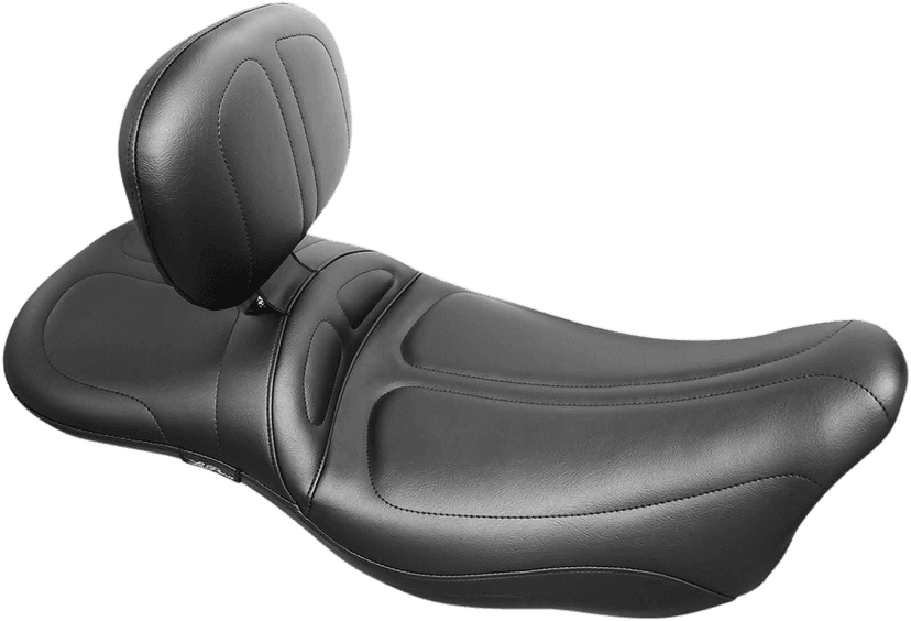 LE PERA 0801-1216 Maverick Daddy Long Legs Seat - With Backrest - Black - Stitched - FL '08-'23
