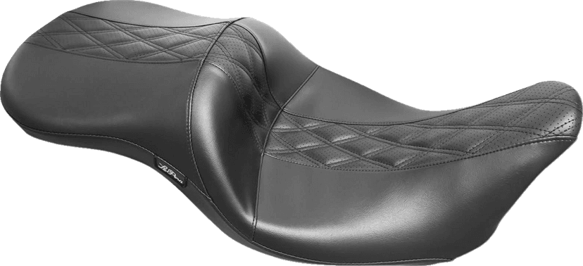 LE PERA 0801-1220 Maverick Seat - without Backrest - HR Black Inlay Double Diamond - Black - FL '08-'23 — image 1 of 2