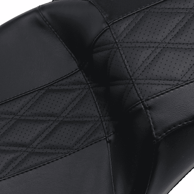 LE PERA 0801-1238 Outcast GT-2 Seat - 2-Up - w/o Backrest - Black Double Diamond - Perforated - FL '08-'23 — image 2 of 2