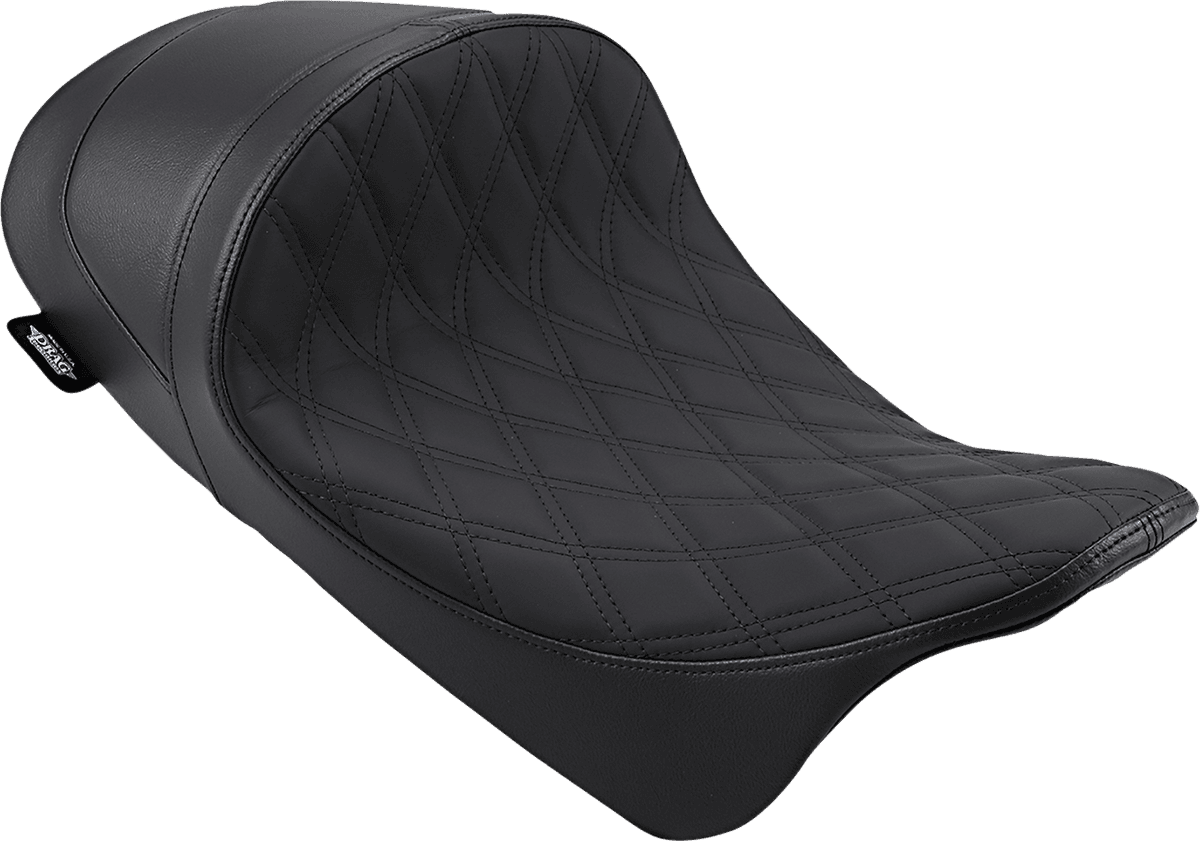 DRAG SPECIALTIES SEATS 0801-1252 Forward Low Solo Seat - Diamond - Black Stitching - FL '08-'23