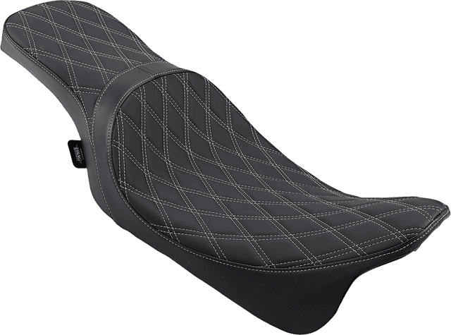 DRAG SPECIALTIES SEATS 0801-1271 Predator 2-Up Seat - Double Diamond - Silver Stitching - FL '08-'23 — image 1 of 3