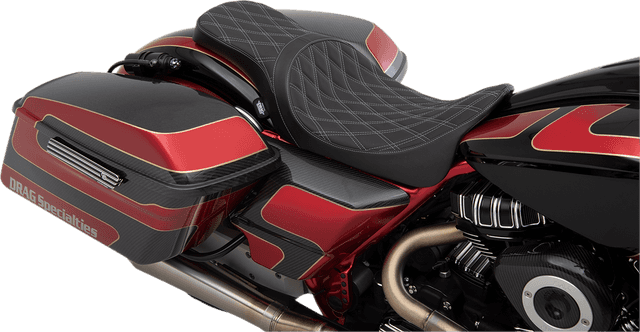 DRAG SPECIALTIES SEATS 0801-1271 Predator 2-Up Seat - Double Diamond - Silver Stitching - FL '08-'23 — image 3 of 3