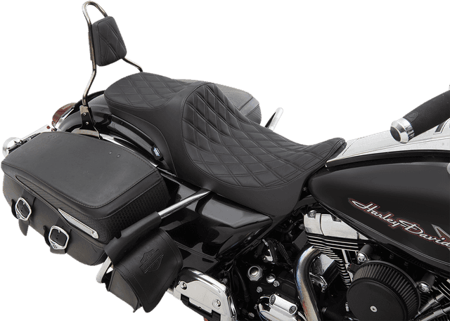 DRAG SPECIALTIES SEATS 0801-1304 Predator III 2-Up Seat - Double Diamond - Black Thread - FL '08-'23 — image 2 of 2