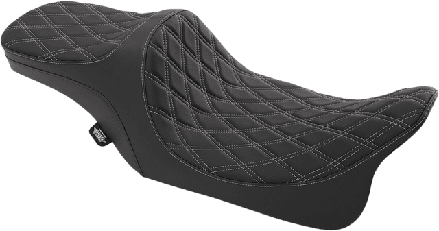 DRAG SPECIALTIES SEATS 0801-1309 Predator III 2-Up Seat - Double Diamond - Silver Thread - FL '99-'07 — image 1 of 2