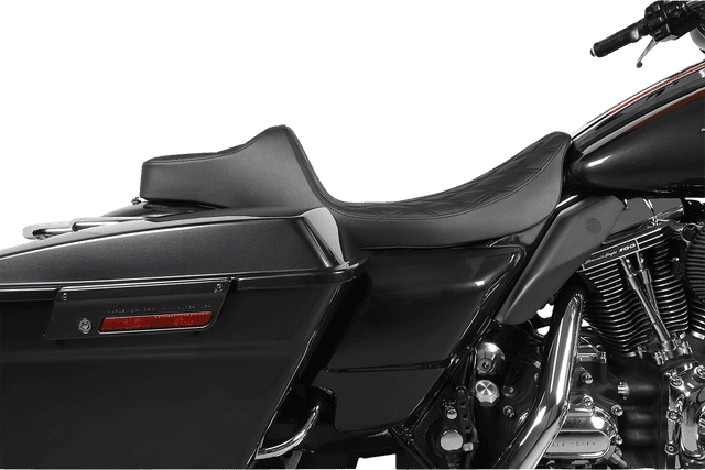 DRAG SPECIALTIES SEATS 0801-1369 Extended Reach Predator III Seat - Double Diamond - Black Stitching - FL '99-'07 — image 5 of 6