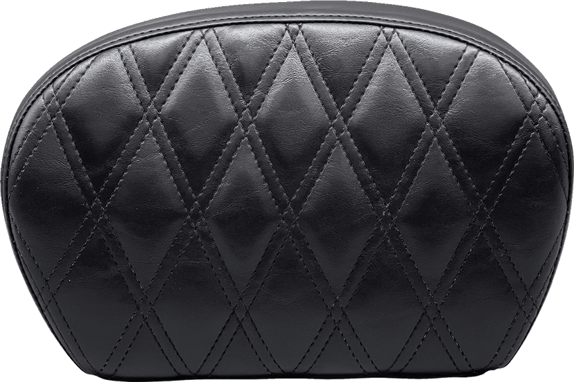 LE PERA 0801-1441 Sissy Bar Pad - Large - Vinyl - Double Diamond - Shiny Black
