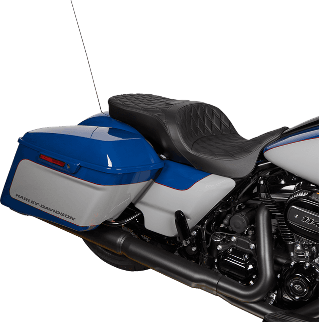 DRAG SPECIALTIES SEATS 0801-1481 Freedom Seat - Vinyl - Double Diamond Black Stitch - FLH '09-'23 — image 3 of 4