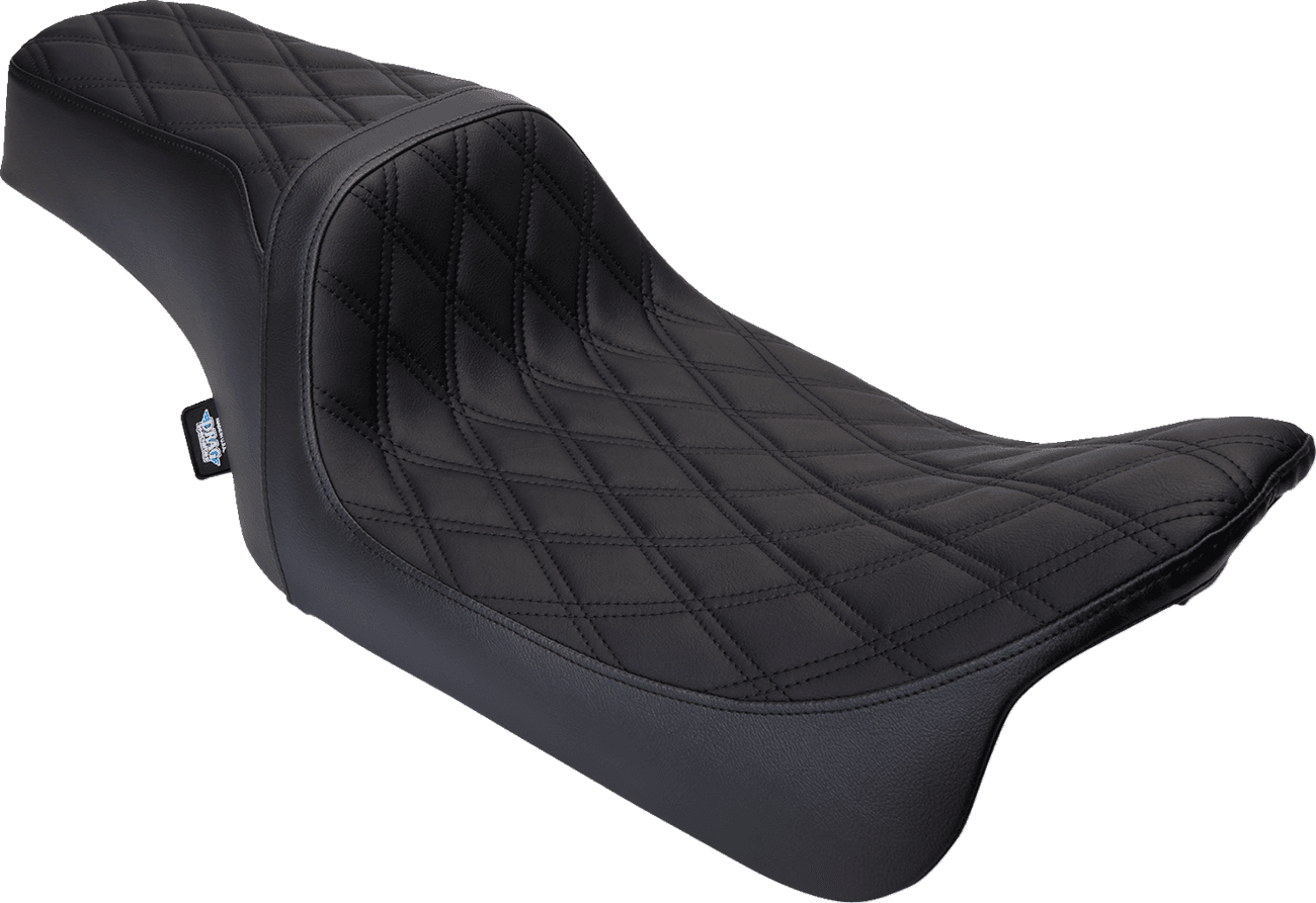 DRAG SPECIALTIES SEATS 0801-1483 Predator 1Up Seat - Vinyl - Double Diamond Black Stitch - FLH '08-'23