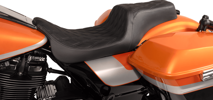 DRAG SPECIALTIES SEATS 0801-1483 Predator 1Up Seat - Vinyl - Double Diamond Black Stitch - FLH '08-'23 — image 2 of 5