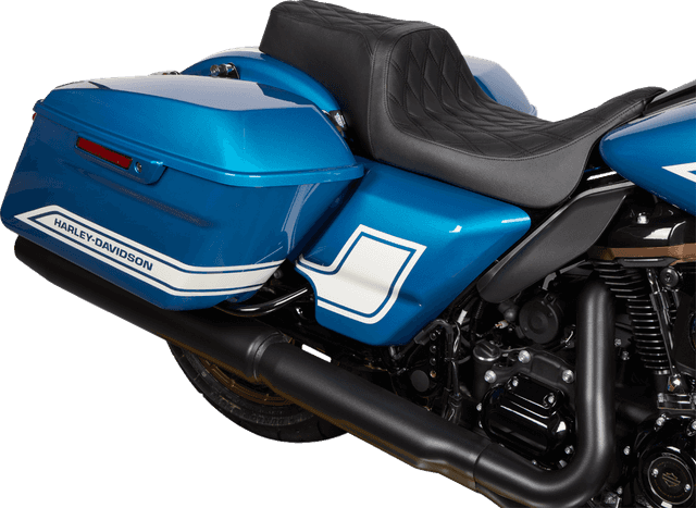 DRAG SPECIALTIES SEATS 0801-1483 Predator 1Up Seat - Vinyl - Double Diamond Black Stitch - FLH '08-'23 — image 5 of 5
