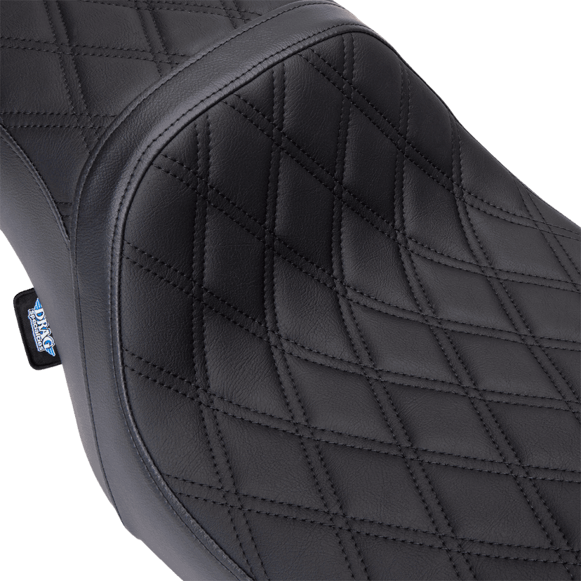 DRAG SPECIALTIES SEATS 0801-1490 Predator 2-Up Seat - Vinyl - Double Diamond Black Stitch - w/o Backrest - FL '08-'23 — image 3 of 4