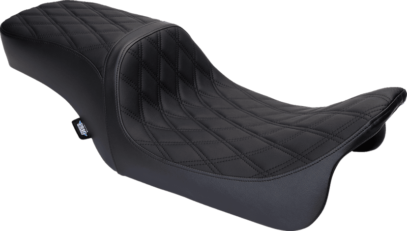 DRAG SPECIALTIES SEATS 0801-1490 Predator 2-Up Seat - Vinyl - Double Diamond Black Stitch - w/o Backrest - FL '08-'23 — image 1 of 4