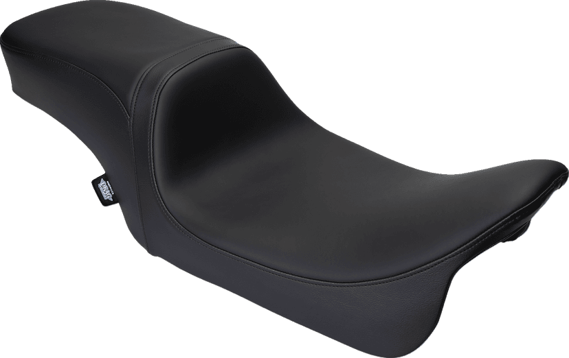 DRAG SPECIALTIES SEATS 0801-1495 Predator 2-Up Seat - Solar Leather - Black - Smooth - w/o Backrest - FL '08-'23 — image 1 of 4
