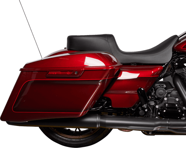 DRAG SPECIALTIES SEATS 0801-1495 Predator 2-Up Seat - Solar Leather - Black - Smooth - w/o Backrest - FL '08-'23 — image 2 of 4