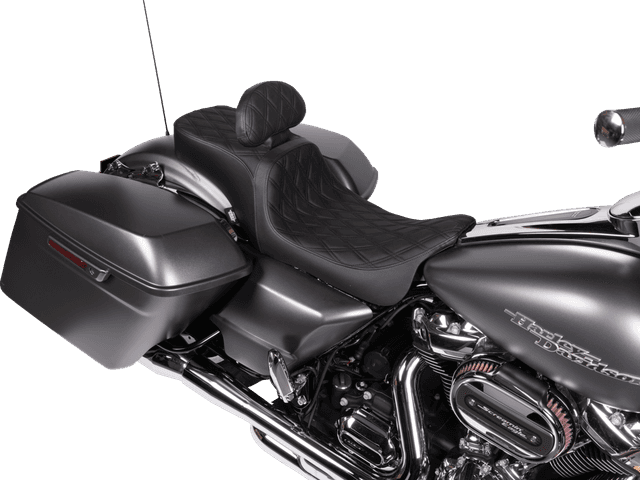 DRAG SPECIALTIES SEATS 0801-1500 Predator 2-Up Seat - Vinyl - Double Diamond - w/o Backrest - FLH/FLTR '08-'23 — image 2 of 4