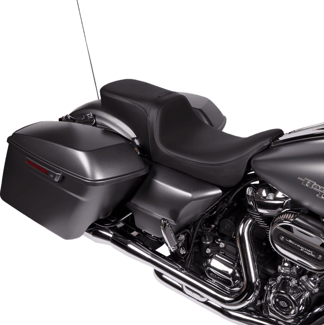 DRAG SPECIALTIES SEATS 0801-1501 Predator 2-Up Seat - Solar Leather - Smooth - w/ Backrest Receptacle - FL '08-'23 — image 2 of 3