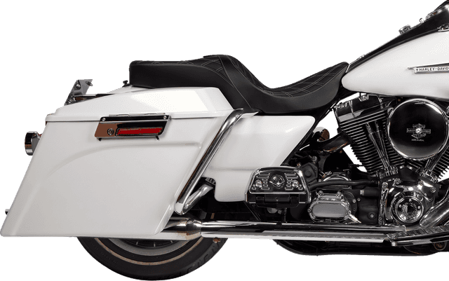 DRAG SPECIALTIES SEATS 0801-1506 Freedom Seat - Vinyl - Double Diamond Silver Stitch - FLH '97-'07 — image 2 of 4