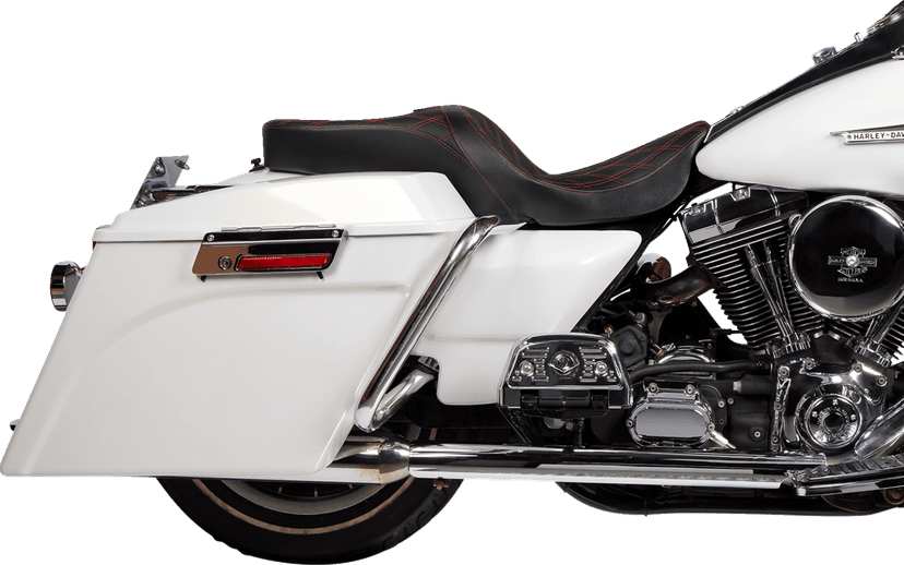 DRAG SPECIALTIES SEATS 0801-1507 Freedom Seat - Vinyl - Double Diamond Red Stitch - FLH '97-'07 — image 2 of 4