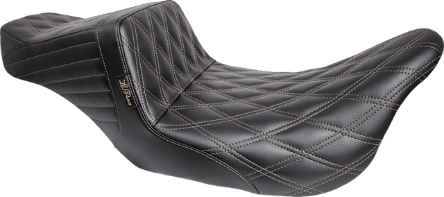 LE PERA 0801-1535 Tailwhip Seat - Double Diamond w/ Chestnut Thread - Black - FL '08-'24