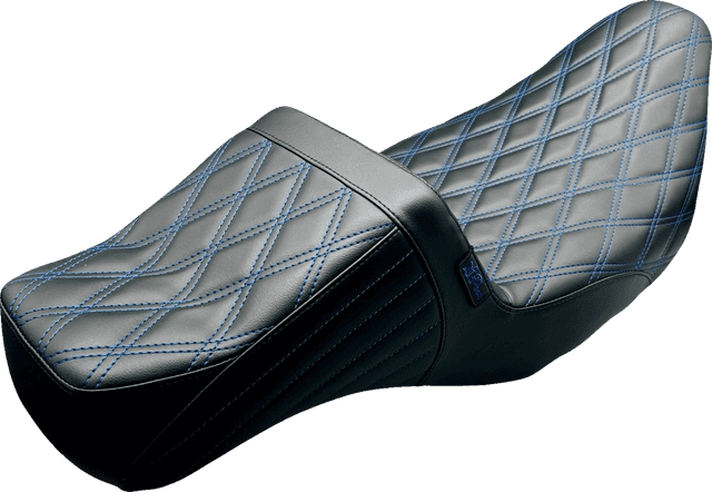 LE PERA 0801-1543 Tailwhip Daddy Long Legs Seat - Double Diamond w/ Blue Thread - FLH/FLT '08-'24 — image 1 of 2