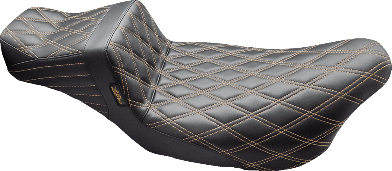 LE PERA 0801-1700 Tailwhip Daddy Long Legs Seat - Double Diamond w/ Chestnut Thread - FLH/FLT '08-'24