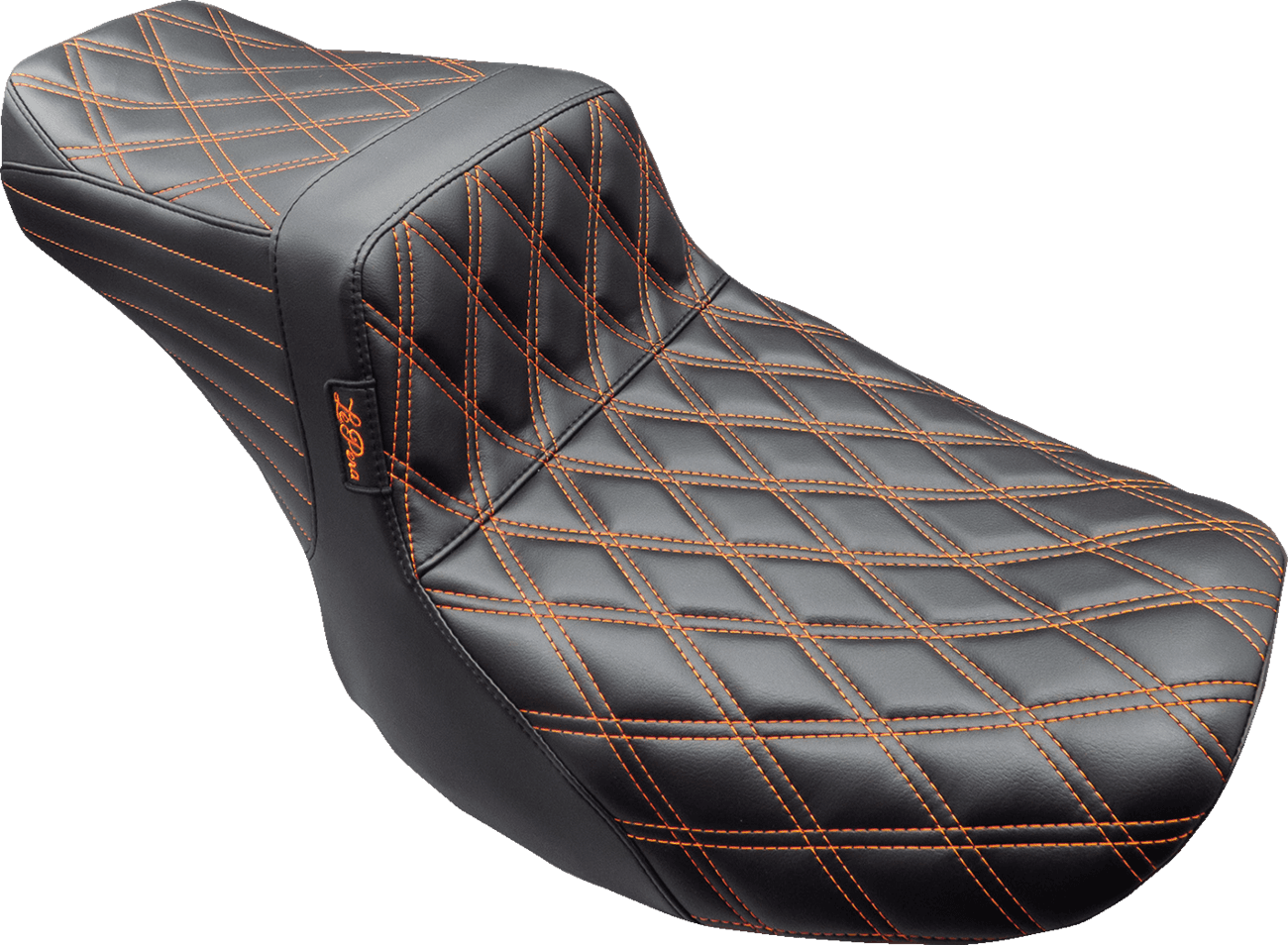 LE PERA 0801-1848 Tailwhip Seat - Burnt Orange Double Diamond Stitch - FLH/FLT '23-'25