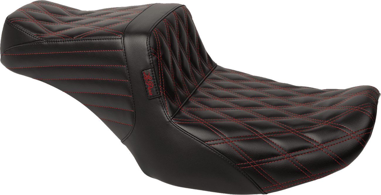 LE PERA 0801-1849 Tailwhip Seat - Red Double Diamond Stitch - FLH/FLT '23-'25