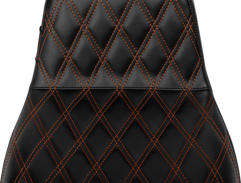 LE PERA 0801-1855 Tailwhip Daddy Long Legs Seat - Burnt Orange Double Diamond Stitch - FLH/FLT '23-'25 — image 2 of 3