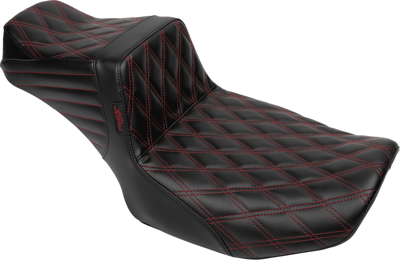 LE PERA 0801-1856 Tailwhip Daddy Long Legs Seat - Red Double Diamond Stitch - FLH/FLT '23-'25