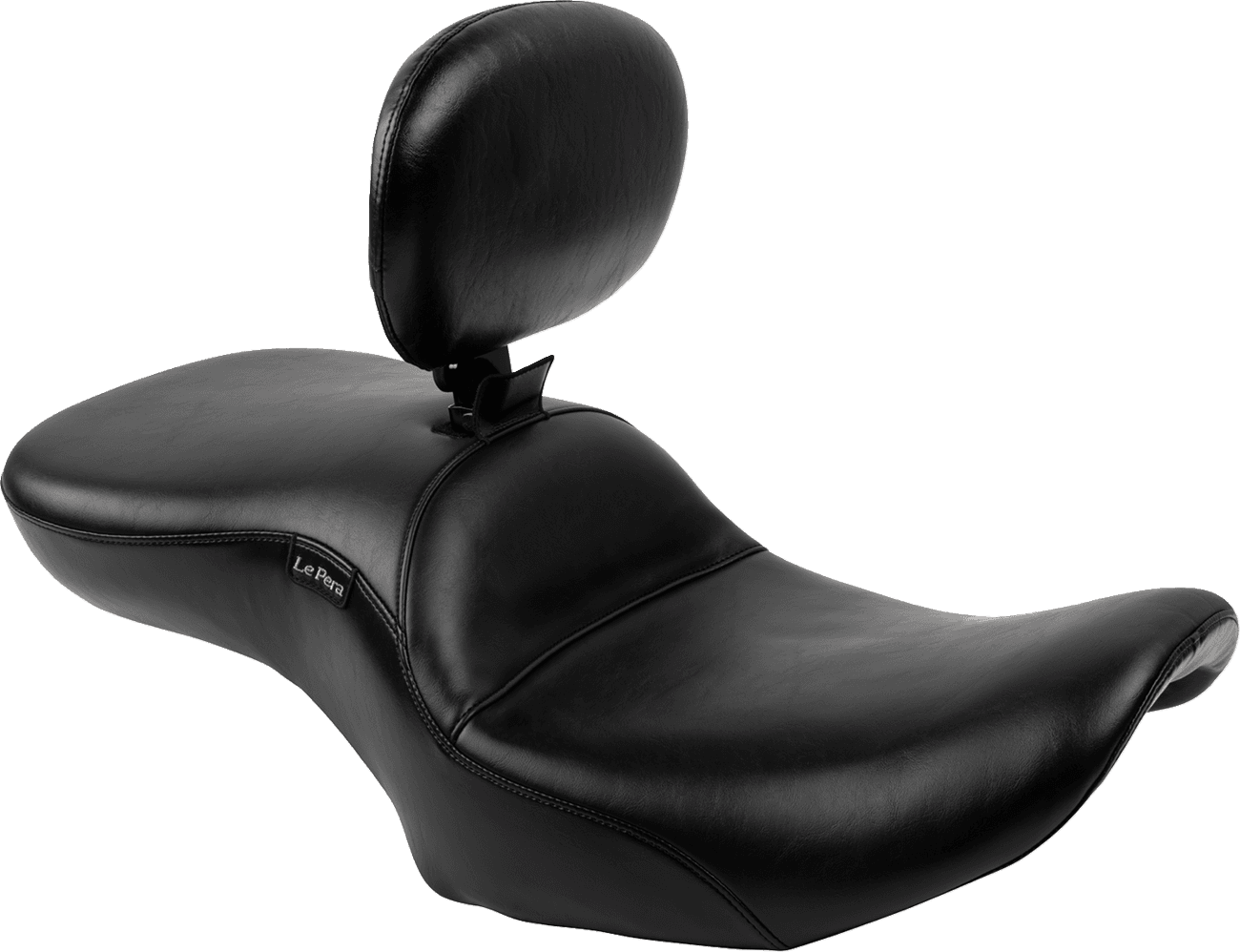 LE PERA 0801-1872 Maverick Seat - with Backrest - Smooth - Black - FLH/FLT '23-'25