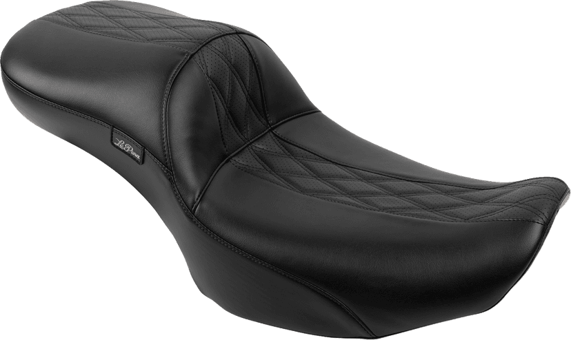 LE PERA 0801-1877 Maverick Daddy Long Legs Seat - Without Backrest - Diamond Stitch - HR2 Inlay - FLH/FLT '23-'25 — image 1 of 3