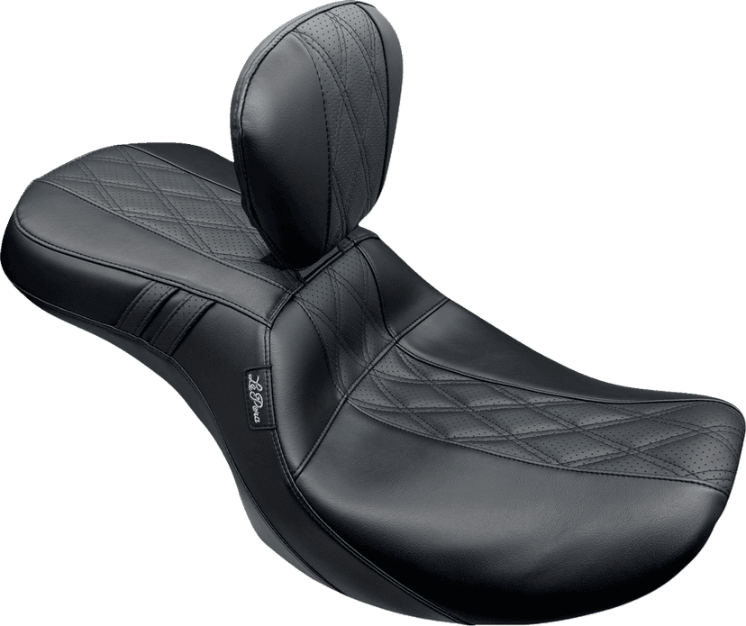 LE PERA 0801-1893 Outcast Seat - With Backrest - GT2 Inlay - FLH/FLT '23-'25