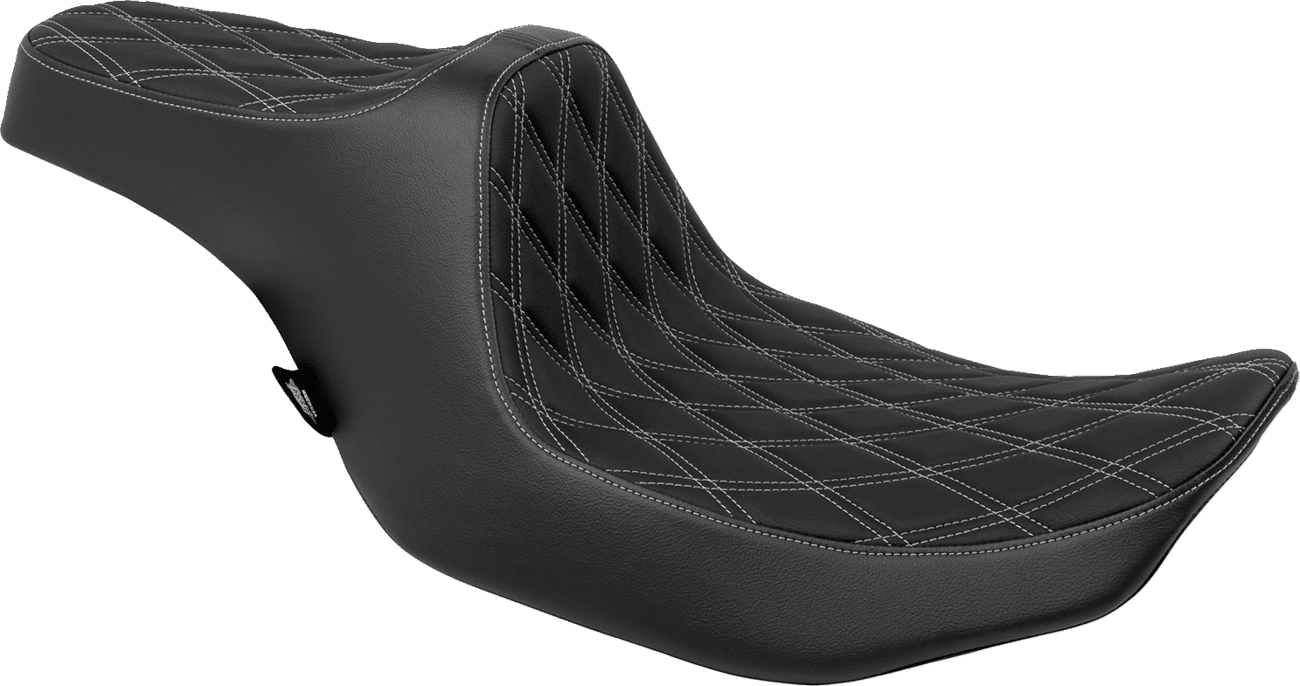 DRAG SPECIALTIES SEATS 0801-1919 Predator III Seat - Double Diamond - Silver Stitched - FLT/FLH '23-'24