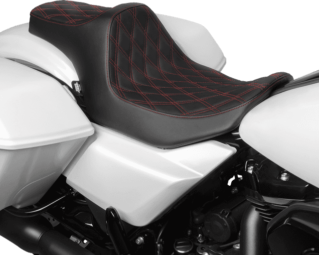 DRAG SPECIALTIES SEATS 0801-1920 Predator III Seat - Double Diamond - Red Stitched - FLT/FLH '23-'24 — image 2 of 4