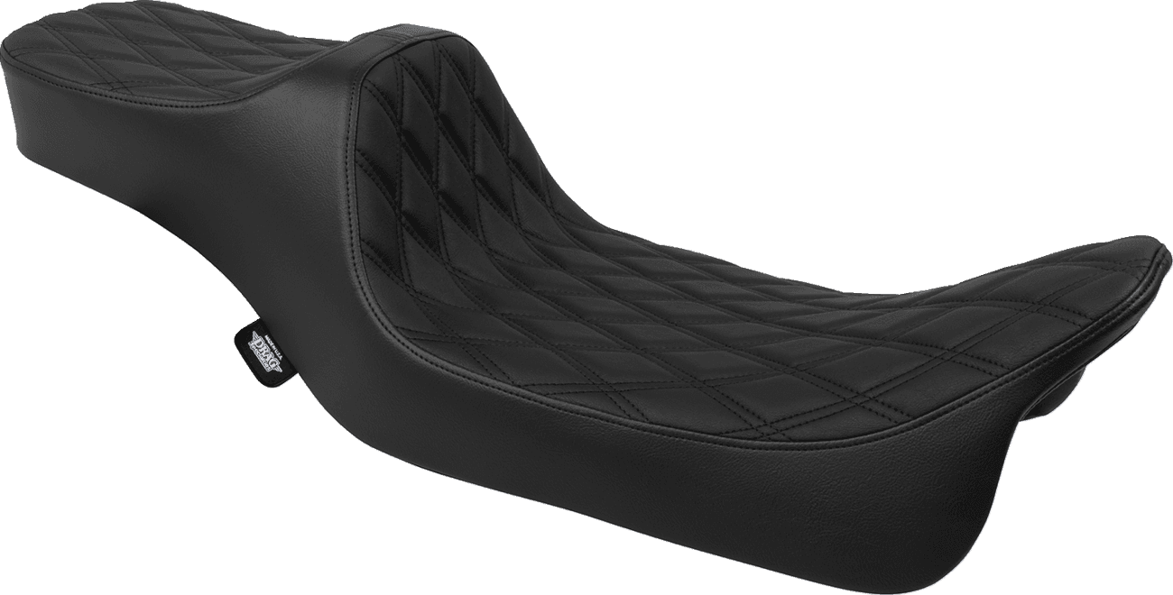 DRAG SPECIALTIES SEATS 0801-1923 Predator III Seat - Extended Reach - Double Diamond - Black - FLH/FLT '08-'24
