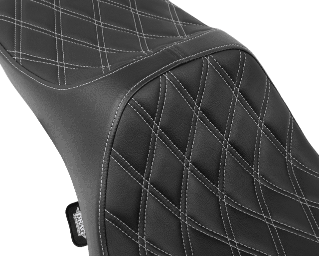 DRAG SPECIALTIES SEATS 0801-1924 Predator III Seat - Extended Reach - Double Diamnd - Silver Stitching - FLH/FLT '08-'24 — image 4 of 4