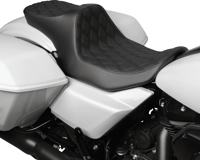 DRAG SPECIALTIES SEATS 0801-1931 Predator III 2-Up Seat - Vinyl - Double Diamond - Black Stitching - FLT/FLH '23-'24 — image 4 of 4