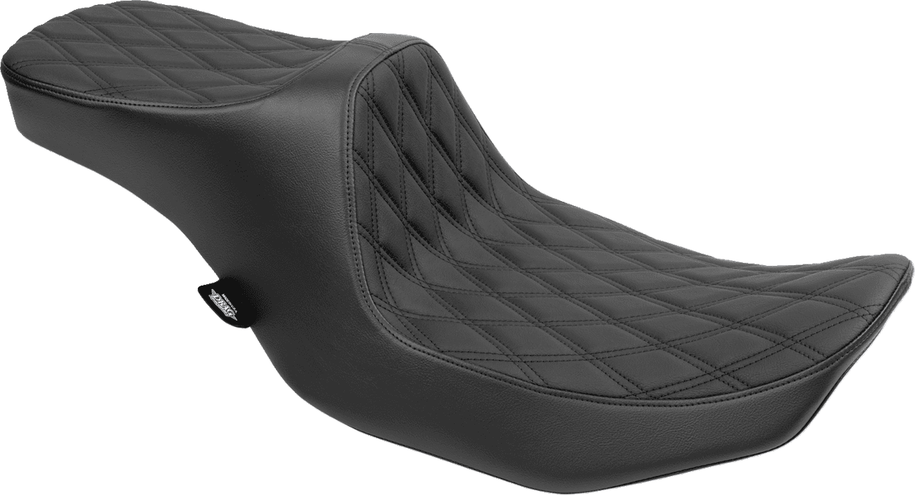 DRAG SPECIALTIES SEATS 0801-1931 Predator III 2-Up Seat - Vinyl - Double Diamond - Black Stitching - FLT/FLH '23-'24