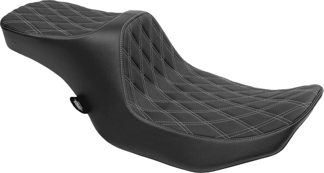 DRAG SPECIALTIES SEATS 0801-1932 Predator III 2-Up Seat - Vinyl - Double Diamond - Silver Stitching - FLT/FLH '23-'24 — image 1 of 4