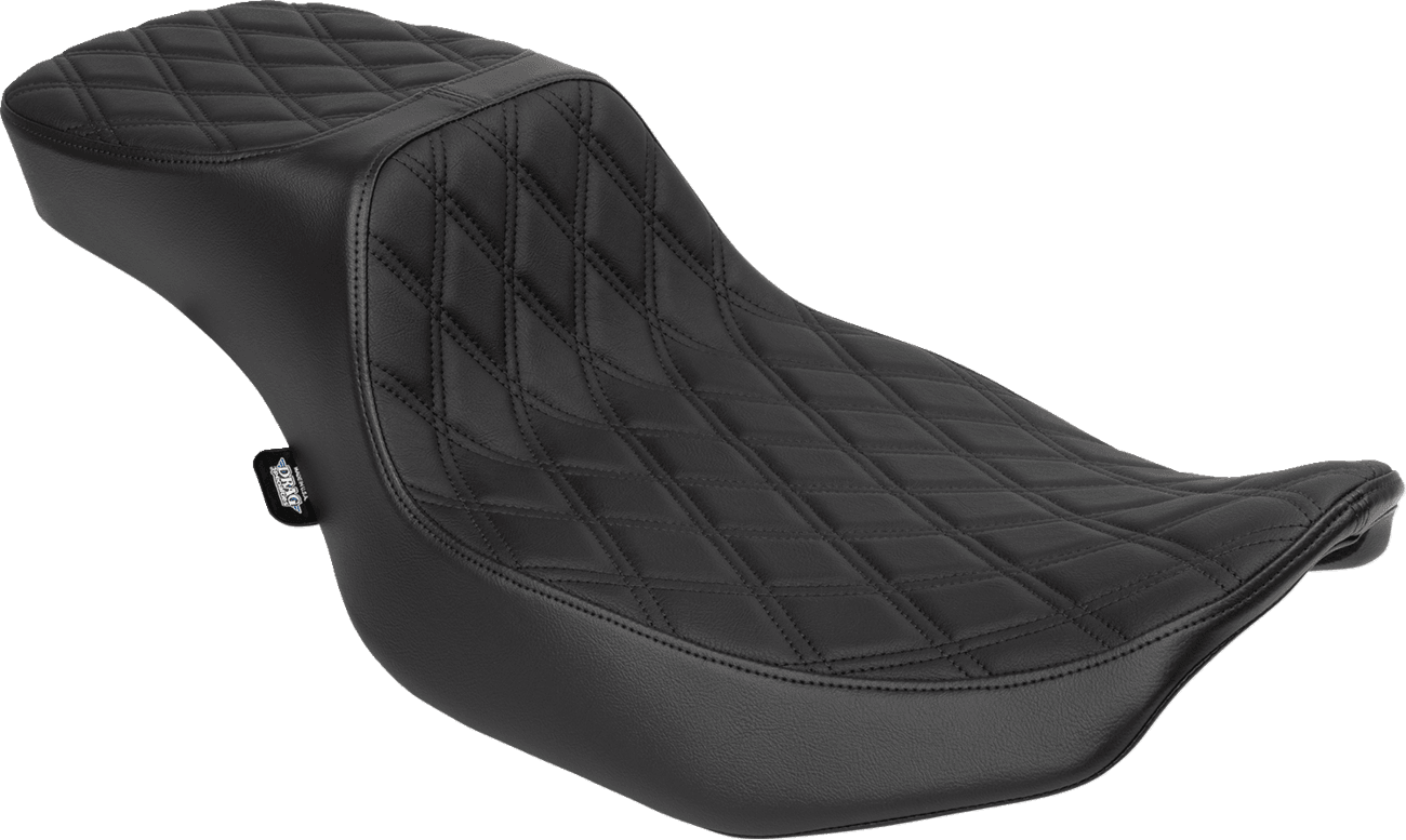 DRAG SPECIALTIES SEATS 0801-1941 Performance Predator 2-Up Seat - Vinyl - Black Double Diamond Stitch - FLHX/FLTR '23-'24