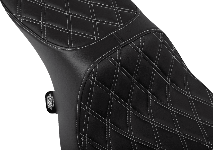 DRAG SPECIALTIES SEATS 0801-1949 Predator 2-Up Seat - Vinyl - Double Diamond Silver Stitch - w/o Backrest - FLTR/FLHX '23-'24 — image 2 of 4