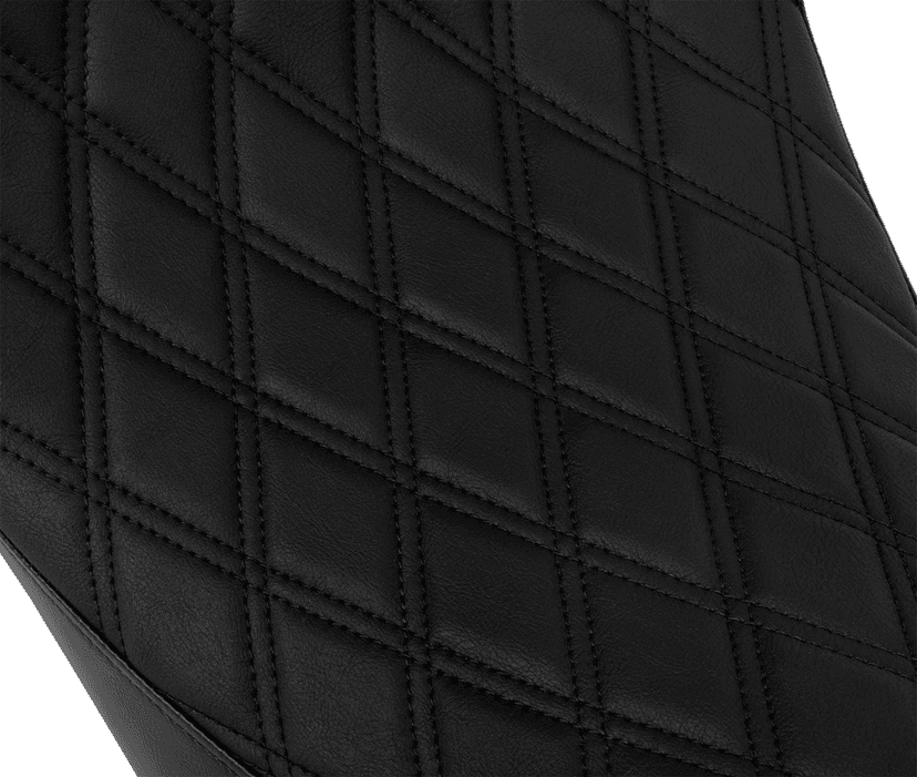 DRAG SPECIALTIES SEATS 0801-1955 Solo Front Seat - Double Diamond - Black Stitch - w/ Backrest Option - FL '08-'23 — image 2 of 5