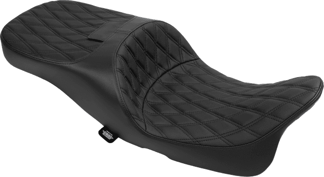 DRAG SPECIALTIES SEATS 0801-1980 Extended Reach Freedom Seat - Vinyl - Double Diamond - Black Stitch - FLT/FLH '09-'25 — image 1 of 4