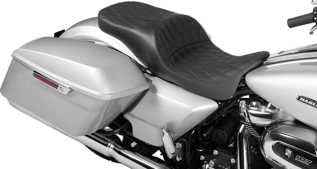 DRAG SPECIALTIES SEATS 0801-1980 Extended Reach Freedom Seat - Vinyl - Double Diamond - Black Stitch - FLT/FLH '09-'25 — image 3 of 4