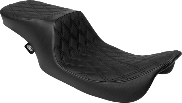 DRAG SPECIALTIES SEATS 0801-1996 Predator 2-Up Seat - Vinyl - Double Diamond - Black Stitching- w/o Backrest - FL '97-'07 — image 1 of 4