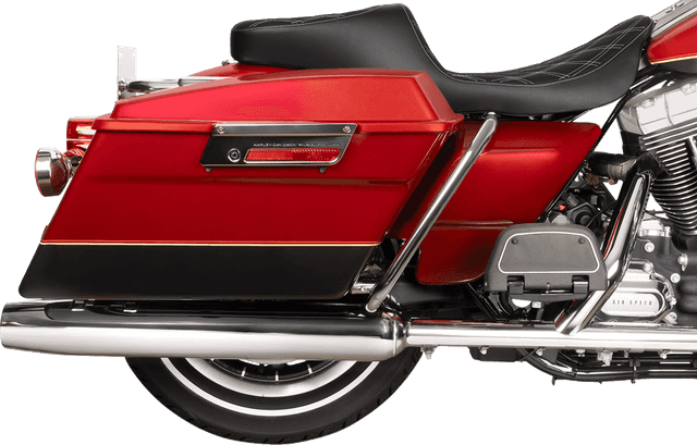 DRAG SPECIALTIES SEATS 0801-1997 Predator 2-Up Seat - Vinyl - Double Diamond - Silver Stitching- w/o Backrest - FL '97-'07 — image 4 of 4