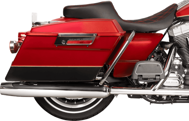 DRAG SPECIALTIES SEATS 0801-1998 Predator 2-Up Seat - Vinyl - Double Diamond - Red Stitching - w/o Backrest - FL '97-'07 — image 4 of 4