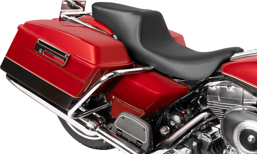 DRAG SPECIALTIES SEATS 0801-1999 Predator 2-Up Seat - Solar Leather - Smooth - w/o Backrest - FL '97-'07 — image 3 of 4