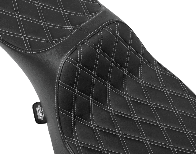 DRAG SPECIALTIES SEATS 0801-2035 Extended Reach Predator III Seat - Double Diamond - Silver Stitching - Vinyl - FLH/FLT '23-'24 — image 2 of 4